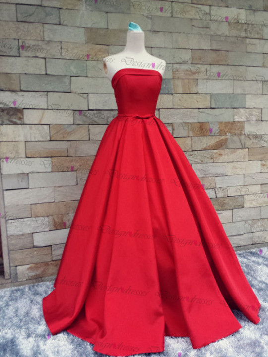 bright red gown